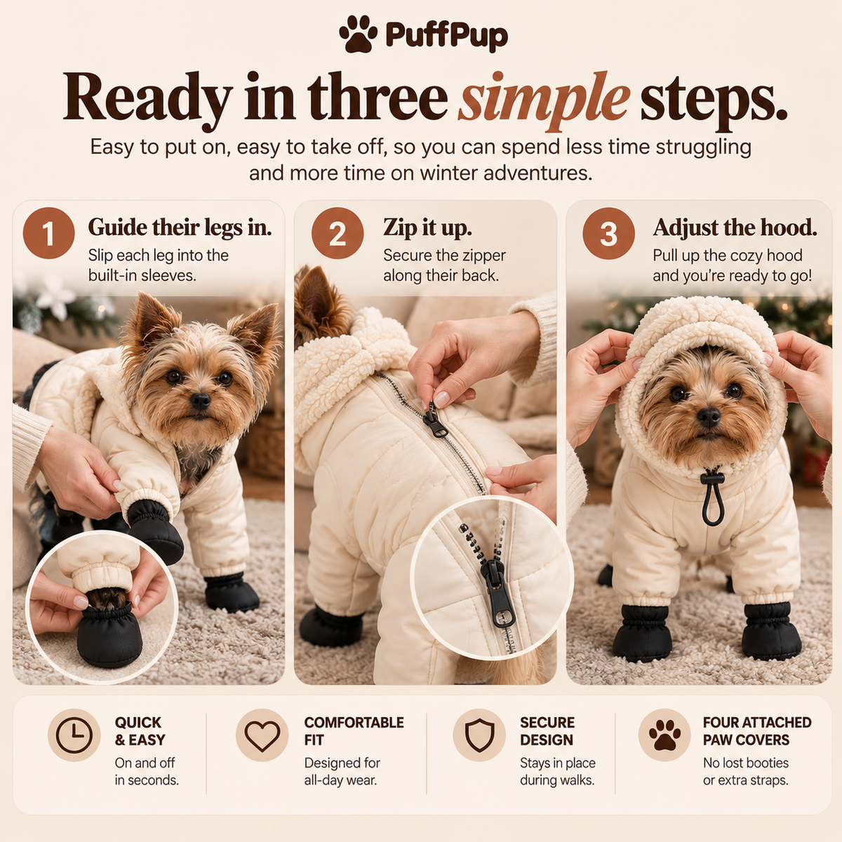 PuffPup™ Full-Body Dog Winter Suit