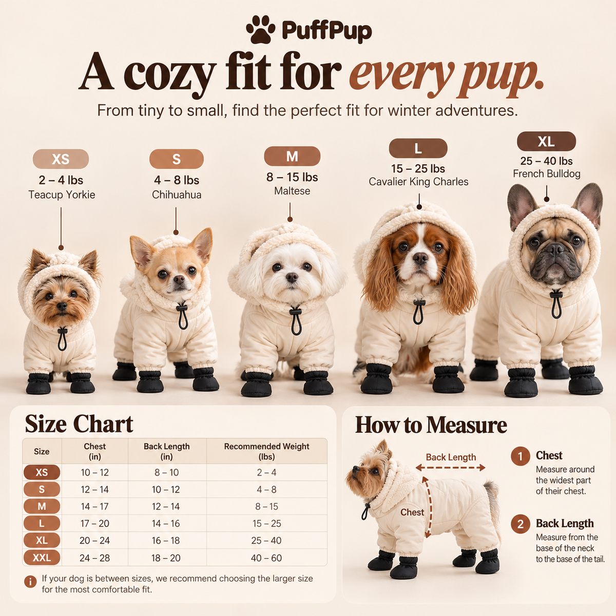 PuffPup™ Full-Body Dog Winter Suit